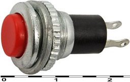 KK004 Кнопка DS-316 (on)-off на замыкание, без фиксации, ф=10 мм, 1а 250в, 