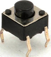 KT38 Кнопка тактовая прямая 6x6x4,3 Шток 0,8 мм 4pin KAN0611-0431B 