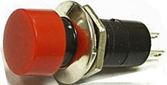 KK006 Кнопка PBS-16A on-off с фиксацией красный Ф=12 мм 