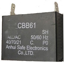 Конденсатор пусковой 2.0*~450 VAC CBB61 (неполярный, для переменного тока).