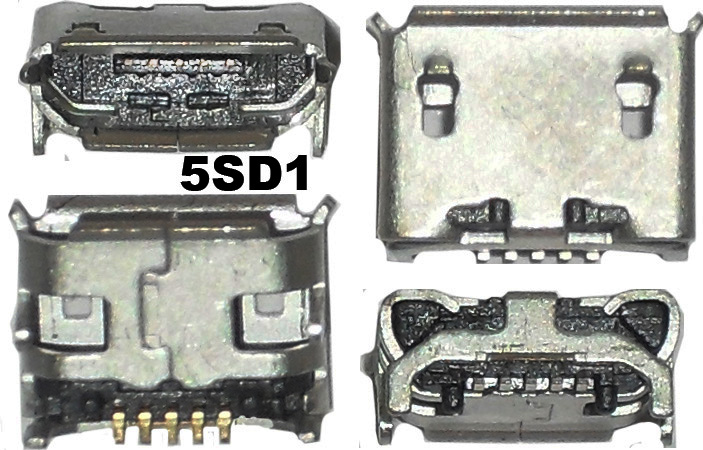U31 Гнездо Micro USB B-5SD1 на плату (SMD) корпус - в отверстия. 