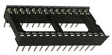 Панелька DIP-28W (SCL-28) шаг 2.54 мм интервал 15.24 мм