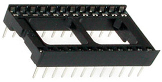 Панелька DIP-24W (SCL-24) шаг 2.54 мм интервал 15.24 мм