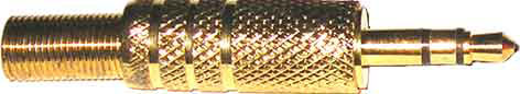 A19 Штекер Джек 3.5мм стерео, металл под золото 