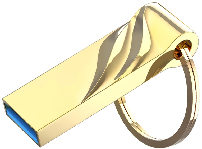 Флэш-накопитель информации USB 2.0 8 GB металл корпус ''гнутый'', с кольцом чтение до 70 кбит, запись до 7 кбит