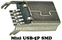 U83 Штекер Mini USB-5P SMD, 