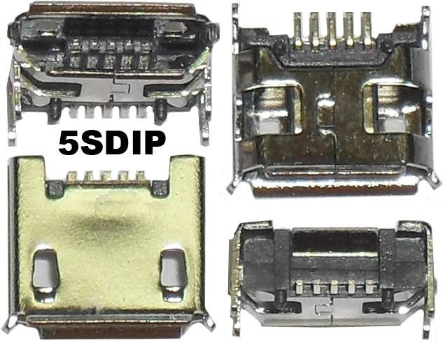 U08 Гнездо Micro USB B-5S DIP на плату (SMD) 