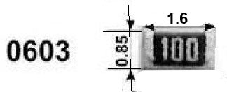 Резисторыs  1К0 0,1Вт  SMD 0603 10 штук, 