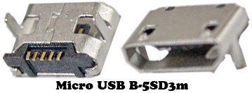 U33a Гнездо Micro USB B-5SD3m на плату (SMD) Б43-26