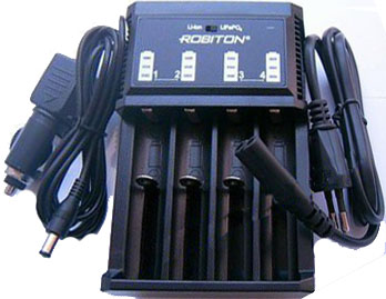   ROBITON MasterCharger 850  Ni-Cd, Ni-MH, Li-ion, LiFePo; AA/ AAA/ / 18650/ 26650/ 14500/ 18500/ 17670/ 17500/ 16650/ 16340 (RCR 123A) 
