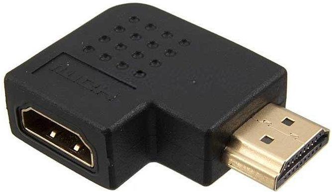 D63b Переходник штекер HDMI <=< гнездо HDMI L угловой HDMI, 