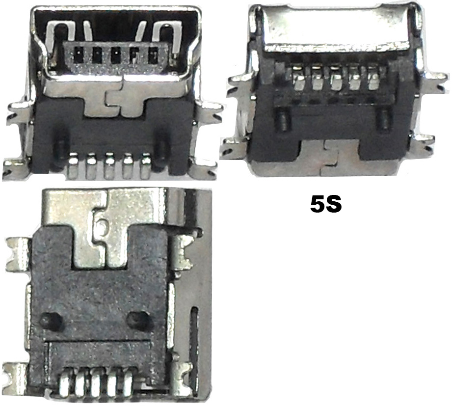 U70 Гнездо Mini USB (5F) на поверхность платы (SMD) 5S корпус - на плату . 