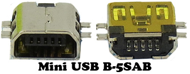 U73a Гнездо Mini USB B-5SAB врезное на плату (SMD) 