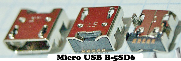 U36 Гнездо Micro USB B-5SD6 на плату (SMD) 