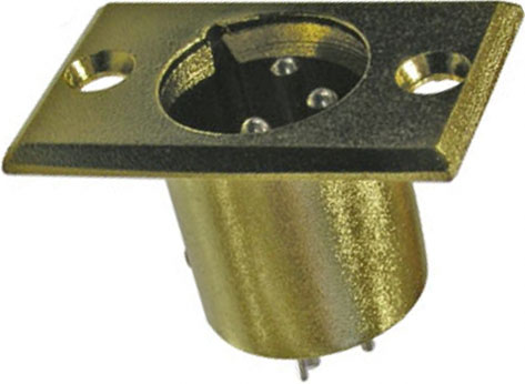 E24 Штекер XLR 3-pin на корпус, Gold. /JD-398 