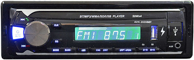 Авто MP3 ACES AVH-2020BBT 4x50Вт / BT/2 USB/ SD/ AUX/ FM/ 4RCA синяя подсветка