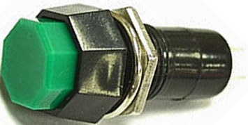 KK18a Кнопка PBS-14B (on)-off на замыкание, без фиксации, ф=12 мм, 2 pin, 3а 220в, желтый/красный, 