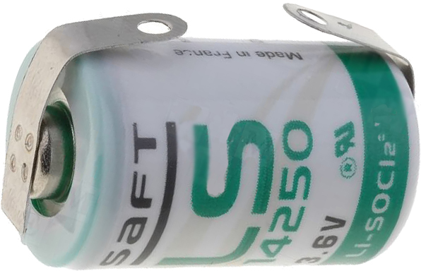Элемент питания литиевый SAFT LS 14250 CNR 3.6v с лепестковыми выводами, 