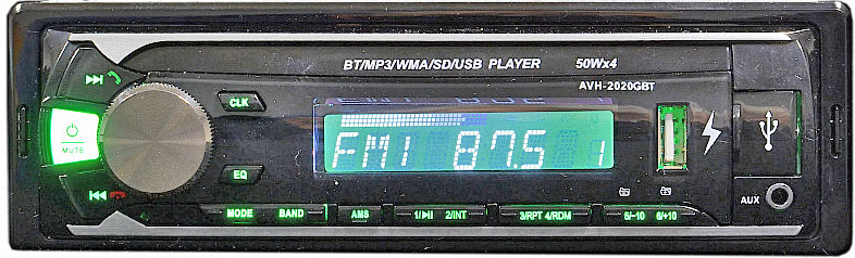 Авто MP3 ACES AVH-2020GBT 4x50Вт / BT/2 USB/ SD/ AUX/ FM/ 4RCA зеленая подсветка