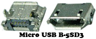 U33 Гнездо Micro USB B-5SD3 на плату (SMD) 