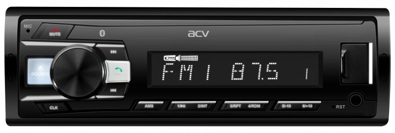Авто MP3 ACV AVS-918BR 4x50Вт/ BT/ USB/ SD/ AUX/ FM/ 4RCA красная подсветка