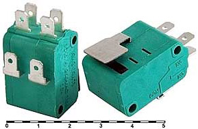 KP18 Микропереключатель MSW-06-1 (on)-(off) с рычагом 6pin, сдвоенный, 20х28х16 мм, 