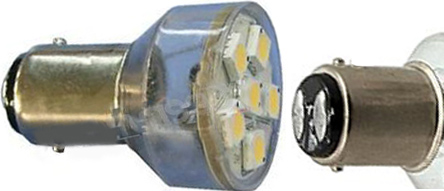 Лампа 170b BAY15D белый 6х5050 10-30V, 
