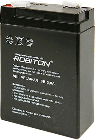 Аккумулятор ROBITON VRLA 6- 2,8 6v 2.8Ah 