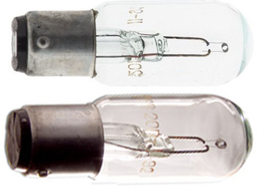 Лампа накаливания K8-20 = РН8-20-1 = СМ-61 8v 20W В15d 2-контактный цоколь. Для станков, медоборудования, кинопроизводства. 