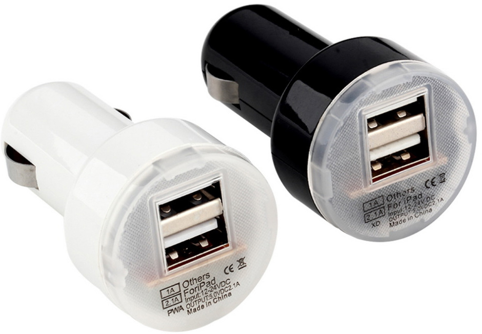Зарядник USB-прикуриватель 2USB 0,7А 12-24v->5v 