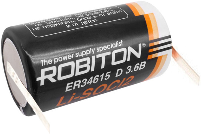 Элемент питания литиевый ROBITON ER34615-FT D 3.6v с лепестковыми выводами SR 