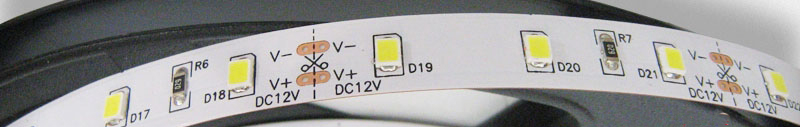Светодиодная лента белая 6kK 2835*60шт 12v, ip65, 13Lm/LED, цена за 1м, 