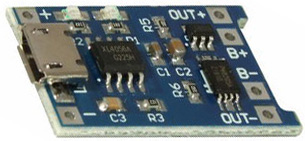 Плата контроллер для заряда и разряда литиевых аккумуляторов 3,7v TP-4056 вых. 5в 1A microUSB. Отключает аккумулятор автоматически. / EM-822/ 
