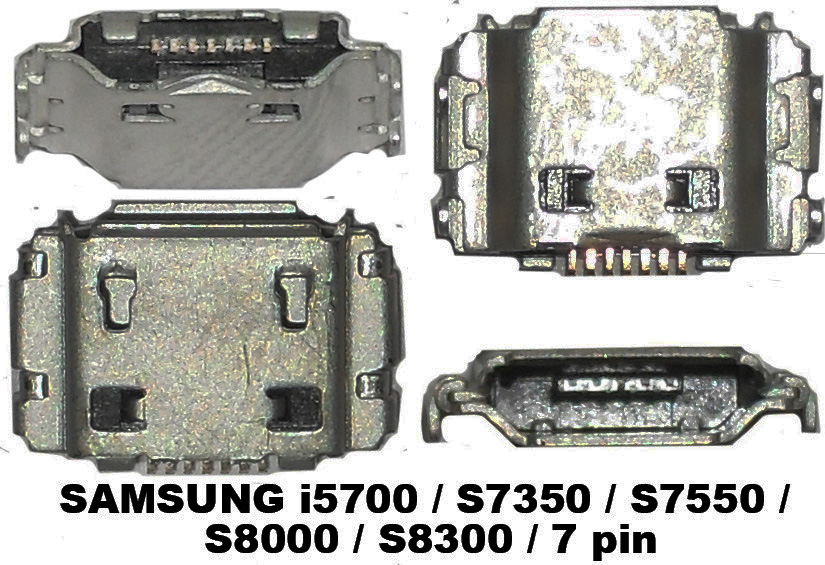 U48a Гнездо Micro USB B-7SAD1 SAMSUNG i5700/s7350/s7550/s8000/s8300 SMD 7 pin, 