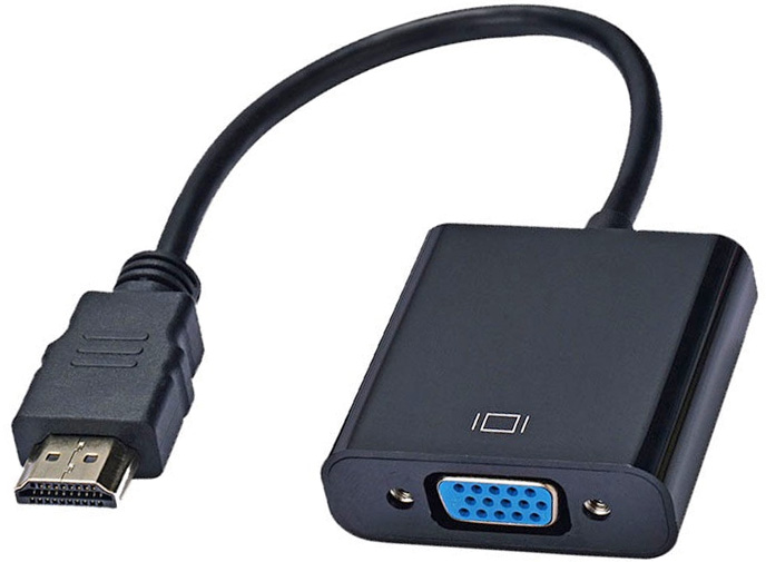 825f Адаптер-переходник HDMI->VGA(м) AUX с усилителем /A1577/ (с приставки на монитор), 