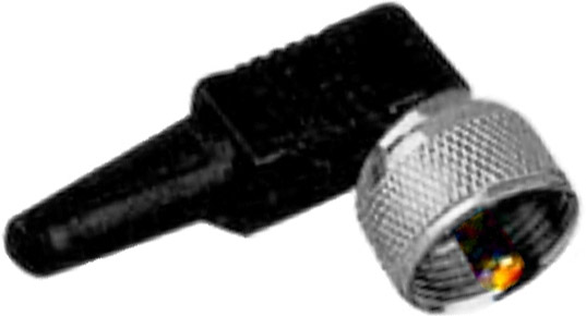 F051 Штекер UHF корпус пластик, винт, на кабель 6мм, угловой /2.017/ 