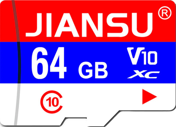 Флэш-накопитель инф. microSD 64Gb class10 JIANSU с адаптером,