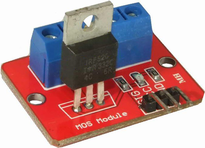 Модуль силового ключа на транзисторе IRF520 1А вх. 3-5в, вых. до 24в /EM-718/ 