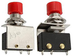 KK56 Микропереключатель с кнопкой DS-428 =RWC-301 (on)-(off) без фиксации, ф=8 мм, 3pin, 