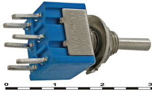 KU12a Тумблер MTS-203-A2 250V 3А On-Off-On, 6 pin. 