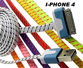 805-1 Flat Braid Кабель USB AM - iPhone4 1m 