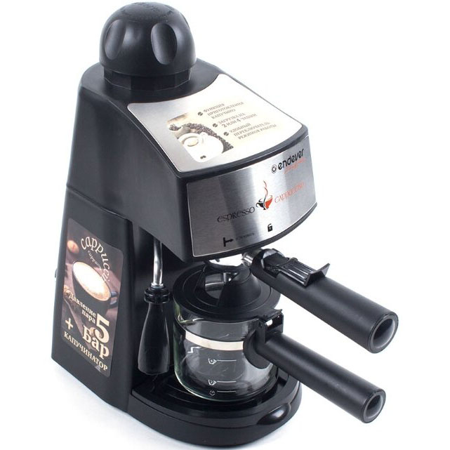Кофеварка ENDEVER COSTA-1050 рожковая, 900W, 0.2л, для молотого кофе, давление 5 бар,