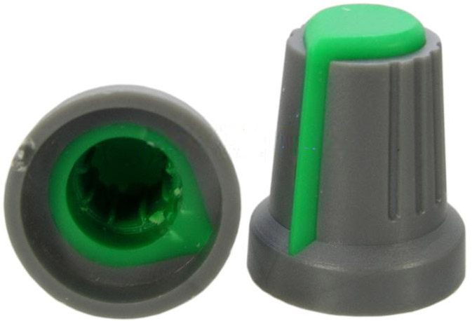 Ручка переменного резистора RR4817 6 мм круг, зелёный, 