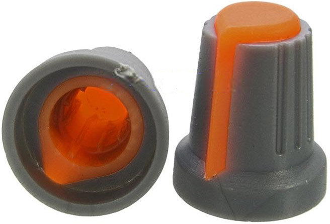 Ручка переменного резистора RR4817 6 мм круг, оранжевый, 