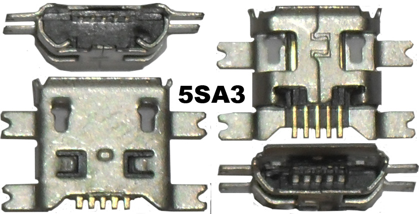 U14 Гнездо Micro USB B-5SA3 на плату (SMD) 