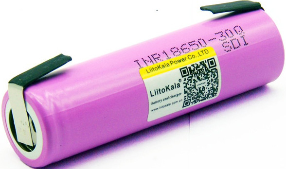 Аккумулятор Li 18650 3,6v 2500 mAH 20A LITOKALA 30Q с плоскими выводами под пайку/сварку 