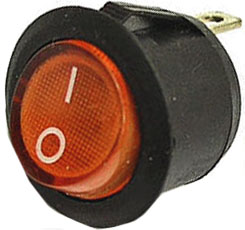KR20b Выключатель KCD1-101N-5-C3-R/3P on-off 3pin с подсветкой 220в ф=20мм красный, 