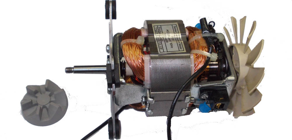 Двигатель коллекторный AC 220-230v, SERIES CONDUCTION MOTOR 7025, 350-400W настольбного блендера, с муфтой и крыльчаткой охлаждения, с сетевым шнуром 