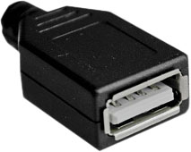 UA03 Гнездо USB на кабель, в корпусе /USBA-FPB/ 