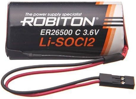 Элемент питания литиевый ROBITON ER26500-DP С 3.6v с коннектором, 1шт. 